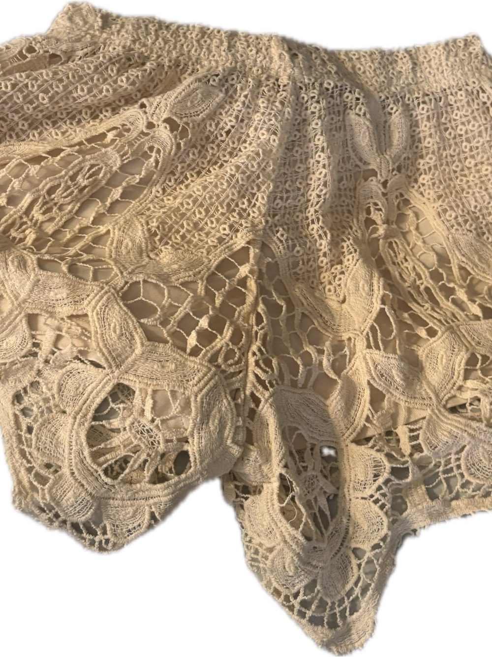 Women’s Crochet Lace Shorts - Cream